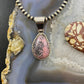 Native American Sterling Silver Rhodonite Teardrop Decorated Pendant For Women