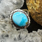 Native American Sterling Silver Oval Blue Ridge Turquoise Ring Size 5 For Women