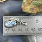 Sterling Silver Southwestern Style Teardrop Golden Hill Turquoise Leaves Pendant For Women #1