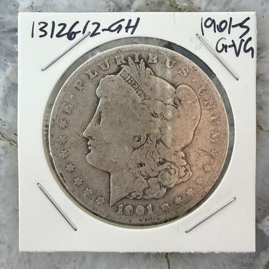 1901-S US 90% Morgan Silver Dollar G-VG #13126-12GH