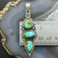 Sterling Silver Southwestern Style 3 Sonora Gold Turquoise Decorated Pendant For Women