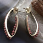 Carolyn Pollack Sterling Silver 23 Rhodonite Bead Curved Hoop Earrings For Women