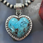 Sterling Silver Southwestern Style Chrysocolla Heart Decorated Pendant For Women