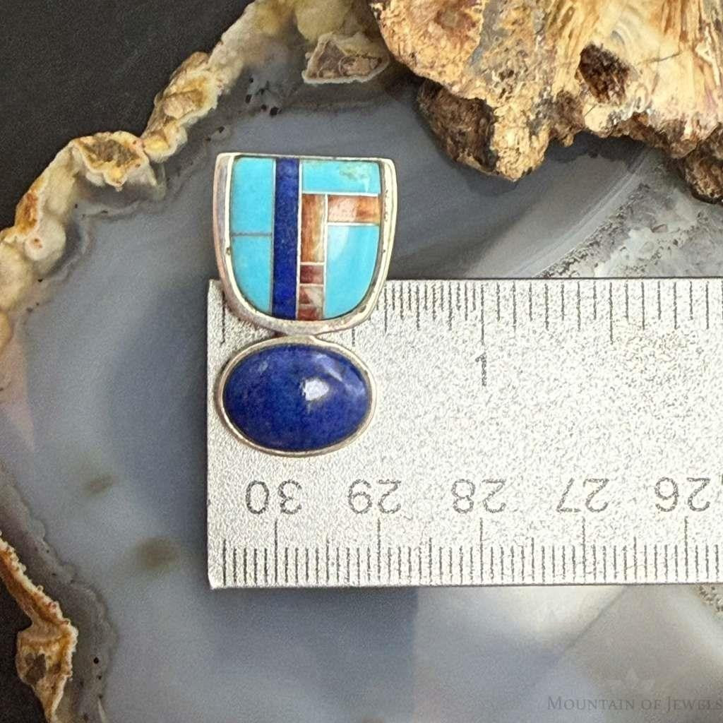 DTR Jay King Sterling Silver Inlay Lapis & Turquoise Pendant For Women