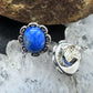 Carolyn Pollack Sterling Silver Oval Denim Lapis Decorated Stud Earrings For Women