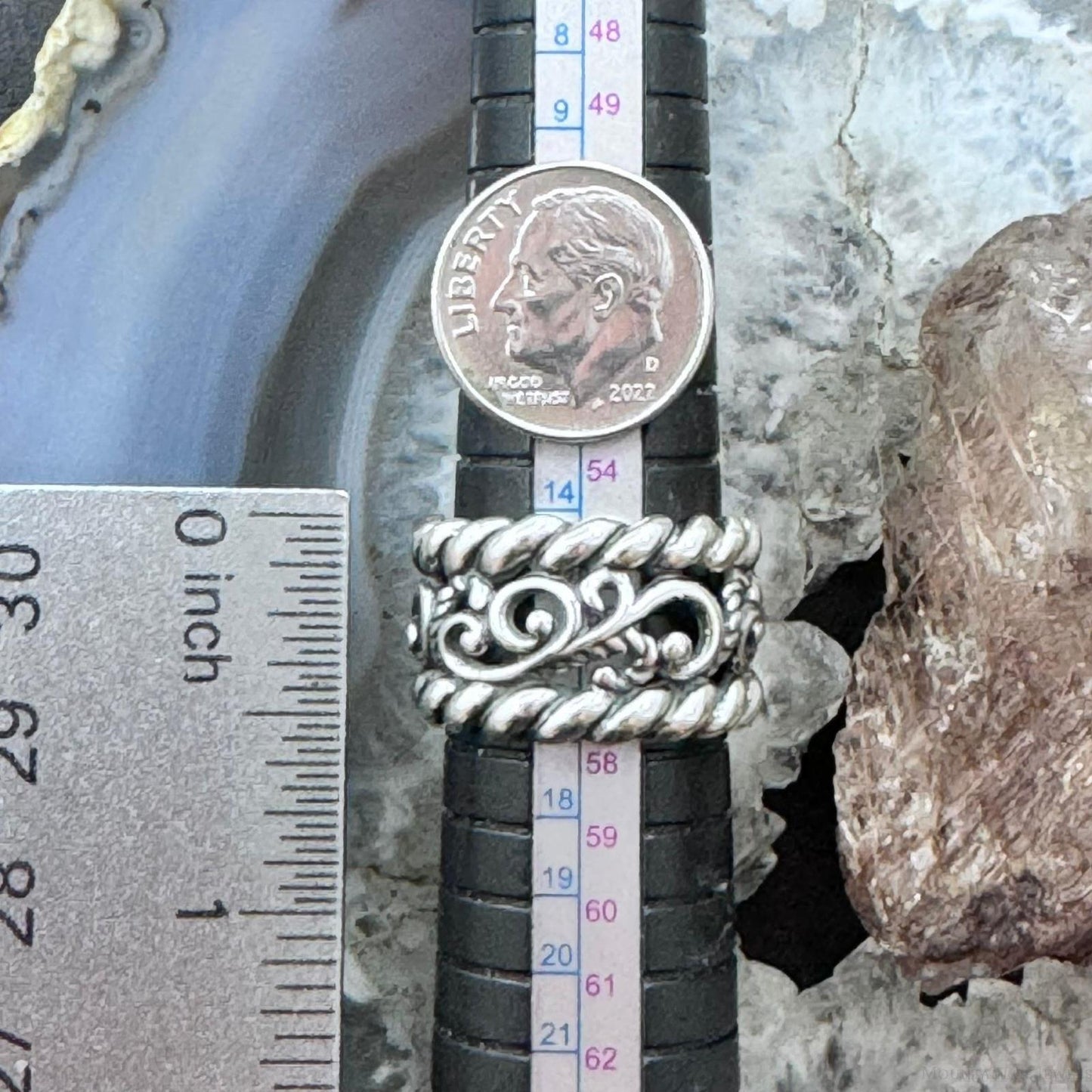 Carolyn Pollack Sterling Silver Swirls & Ropes Decorated Ring Size 7.75 For Women