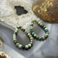 Sterling Silver Faceted Hubei Turquoise Hoop Dangle Earrings For Women
