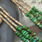 Vintage Native American 3 Strands Natural Turquoise Heishi Necklace For Women