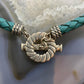Carolyn Pollack Southwestern Style Sterling Silver Teal Braided Leather Toggle Clasp Necklace