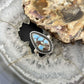 Sterling Silver Southwestern Style Teardrop Golden Hill Turquoise Adjustable Ring For Women