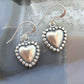 Sterling Silver Southwestern Style Tiny Heart Dangle Earrings For Women