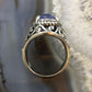 Carolyn Pollack Southwestern Style Sterling Lapis & Faceted Crystal Doublet Ring