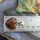 Sterling Silver Southwestern Style Seam Agate Decorated Heart Pendant For Women