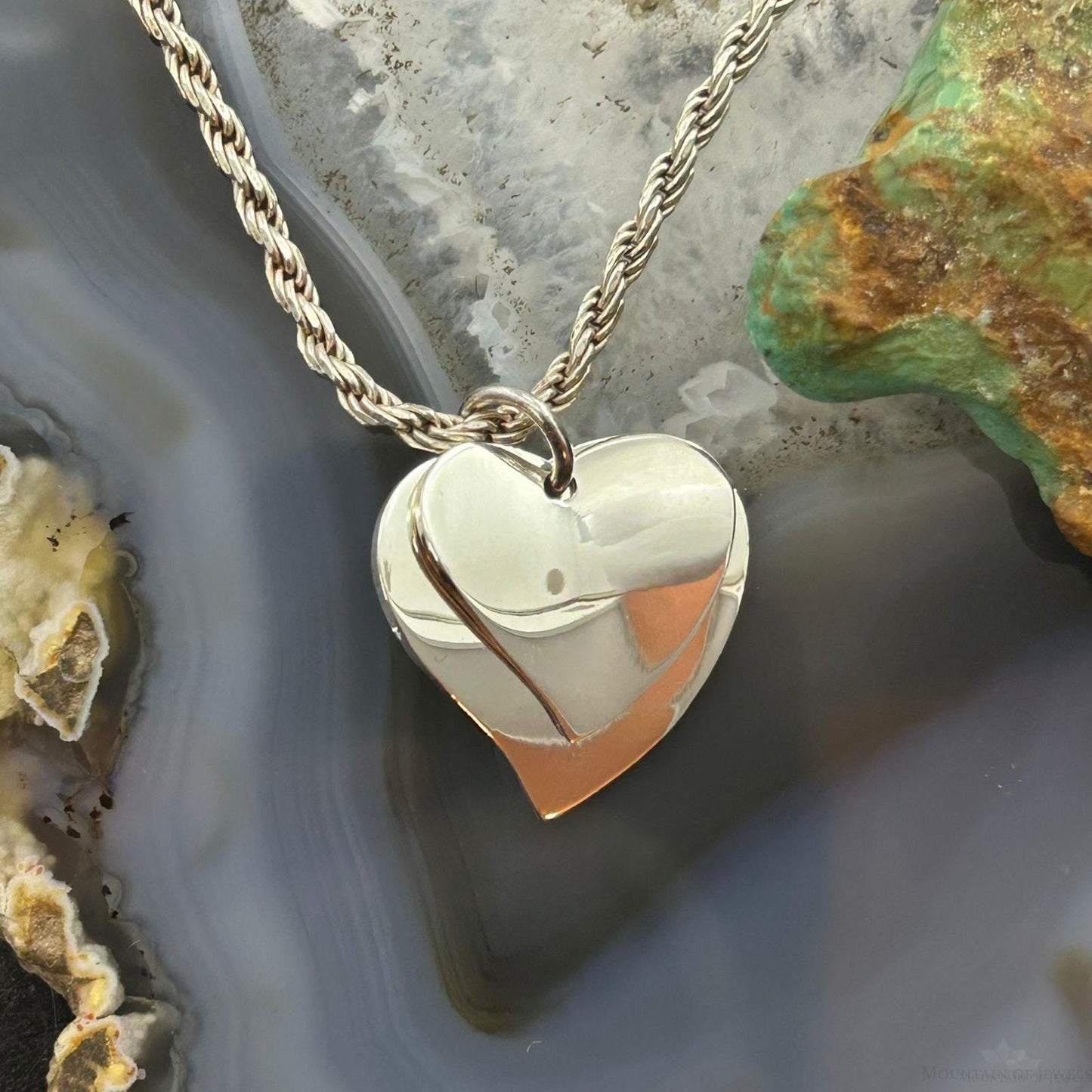 Sterling Silver Fashion Double Heart Heart Pendant For Women