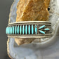 Vintage F.M Begay Native American Sterling Silver Needlepoint Turquoise Cuff For Women
