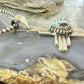Sterling Silver Southwestern Style Teardrop Golden Hill Turquoise Zia Pendant