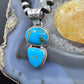 Native American Sterling Silver 2 Turquoise Decorated Pendant For Women