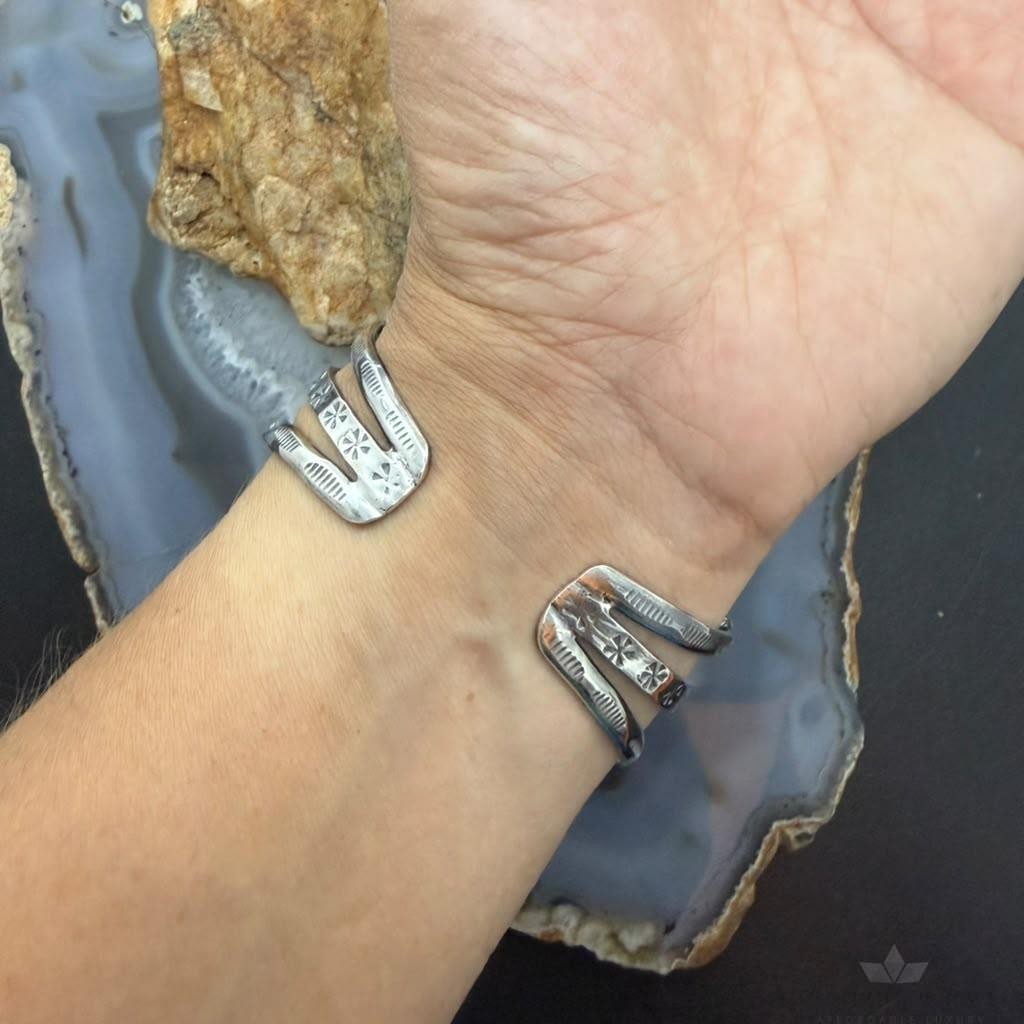 Sterling Silver Southwestern Style Teardrop Variscite Bracelet For Women