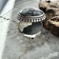 Sterling Silver Southwestern Style Wide Teardrop Dendrite Agate Ring Size 6.5 For Women