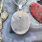 Vintage Sterling Silver Large Oval Blue Chalcedony Fashion Pendant For Women