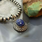 Sterling Silver Southwestern Style Oval Lapis Decorated Charm/Pendant For Women