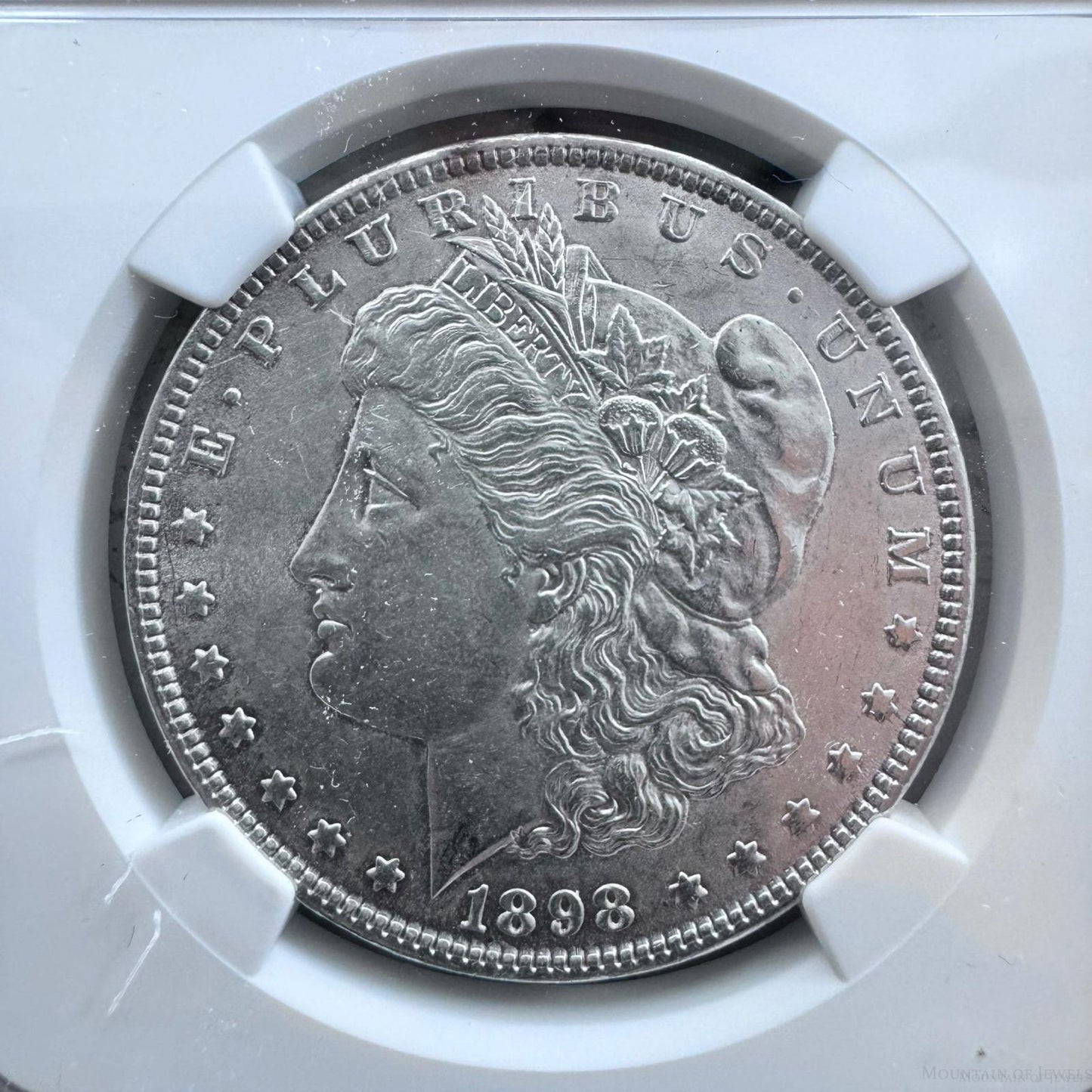 1898 US 90% Morgan Silver Dollar NGC UNC DETAILS Cleaned #6915774-007DE