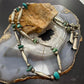 Vintage Native American Silver Navajo Pearl Bead & Turquoise Necklace For Women