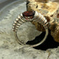 Carolyn Pollack Sterling Silver Faceted Garnet Decorated Ring Size 7 For Women