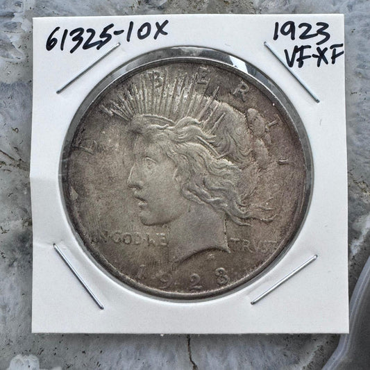 1923 US 90% Peace Silver Dollar VF-XF #61325-1OX