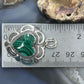 QT Quoc Sterling Silver Southwestern Style Malachite Heart Pendant For Women