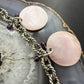 Carolyn Pollack Sterling Silver 7 MOP Disc, Amethyst Twisted Link Chain 20" Necklace For Women