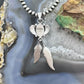 Sterling Silver Southwestern Style White Buffalo Feathers w/Leaves Pendant For Women