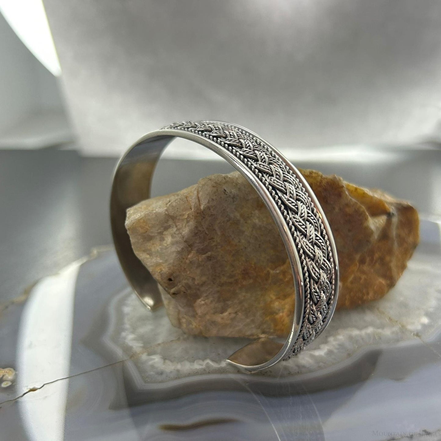 Sterling Silver Flexible & Adjustable Braided Fashion Bracelet For Women