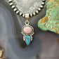 Sterling Silver Southwestern Style Pink Conch & Turquoise Pendant For Women