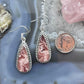 Sterling Southwestern Style Teardrop Rhodochrosite Dangle Earrings For Women