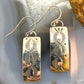 Michael Nez Native American Sterling Silver Stamped Curved Dangle Earrings For Women