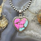 Sterling Silver Southwestern Style Cotton Candy Heart Pendant For Women #1