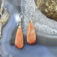 Sterling Silver Elongated Teardrop Carnelian Slab Dangle Earrings For Women #218