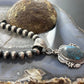 Sterling Silver Southwestern Style Oval Turquoise Decorated Pendant For Women