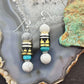 Tommy & Rosita Singer Sterling Silver Howlite, Turquoise Bead Dangle Earrings For Women