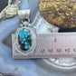 Gilbert Platero Native American Sterling Silver Oval Turquoise Pendant For Women