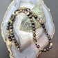 Sterling Silver Southwestern Style Smoky Onyx 8mm Beads 22" Necklace For Women