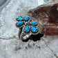 Carolyn Pollack Sterling Silver Sleeping Beauty Turquoise Cluster Ring Size 8 For Women