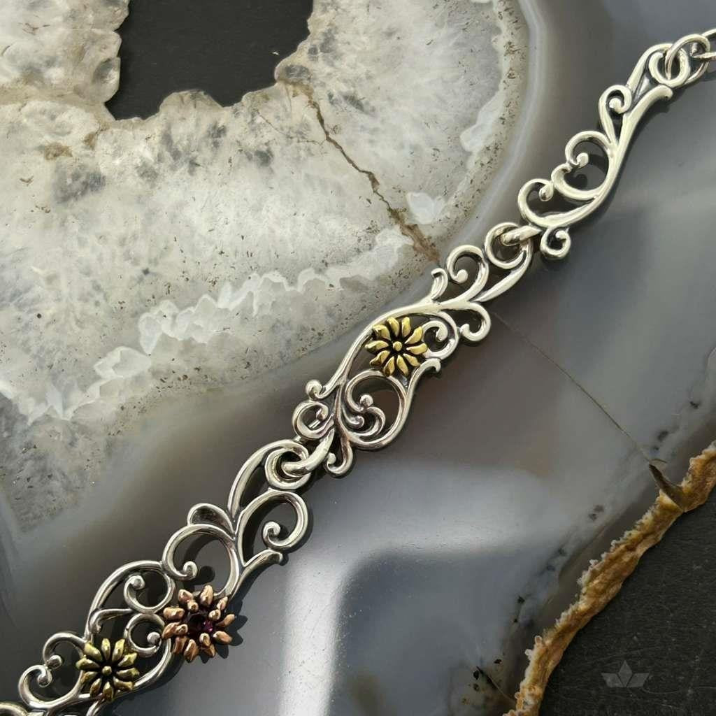 Carolyn Pollack Sterling Silver/Bronze/Brass Ruby & Citrine Necklace For Women