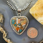 Sterling Silver Southwestern Style Turquoise Spiny Oyster Heart Pendant For Women