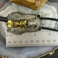 Sid Bell Tully NY Bronze & Pewter Man Inside Bear Decorated Bolo Tie For Men
