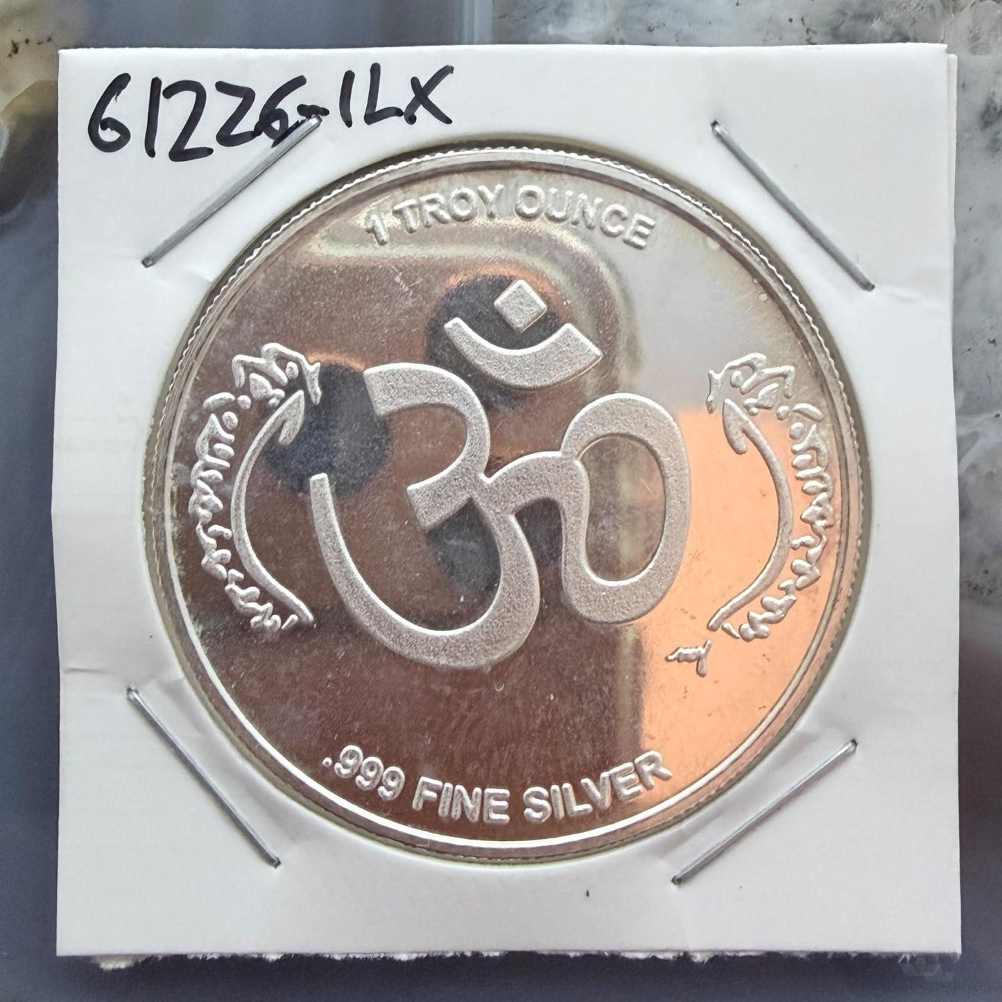 1.0 Troy Ounce of .999 Pure Silver Round of Om & Lord Ganesh #612226-1LX