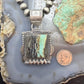 Sterling Silver Southwestern Style Square Blackjack Turquoise Pendant For Women