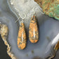Sterling Silver Teardrop Maligano Jasper Slab Dangle Earrings For Women #531