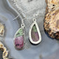 Sterling Silver Southwestern Style Paisley Ruby Zoisite Dangle Earrings For Women